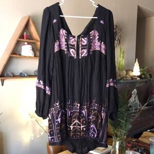 Free People Medium Black and Purple Women's Dress